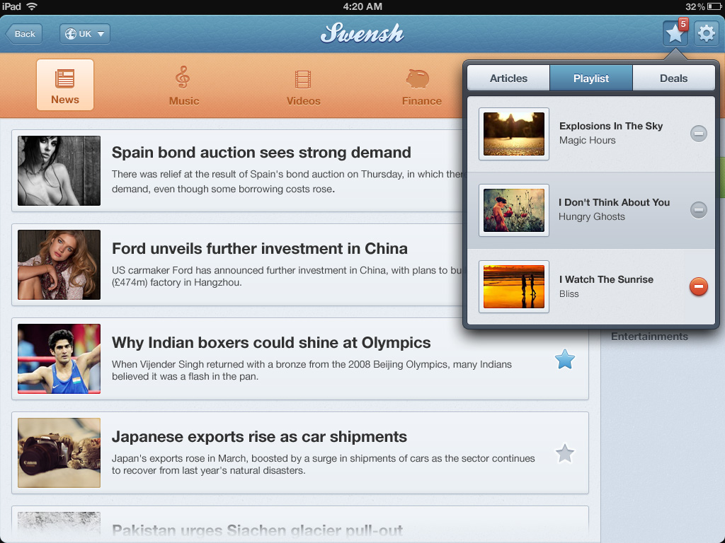 swensh iPad APP界面设计