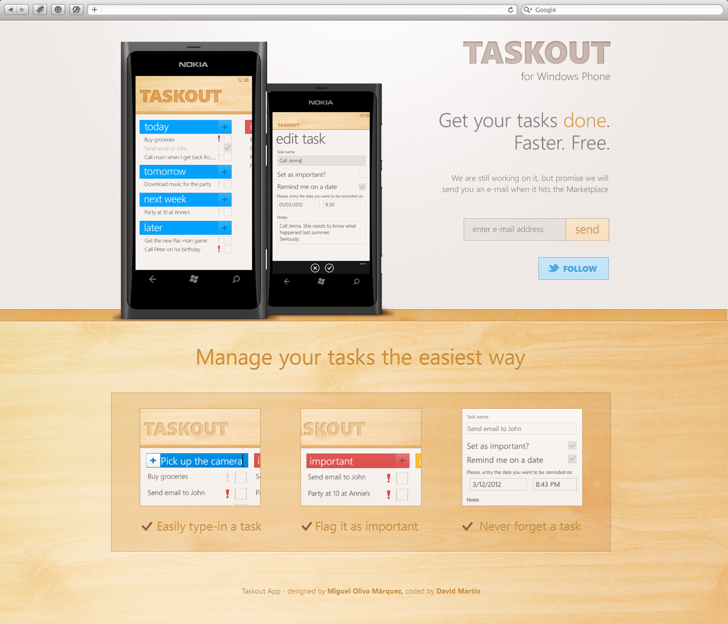 Taskout App 网站设计