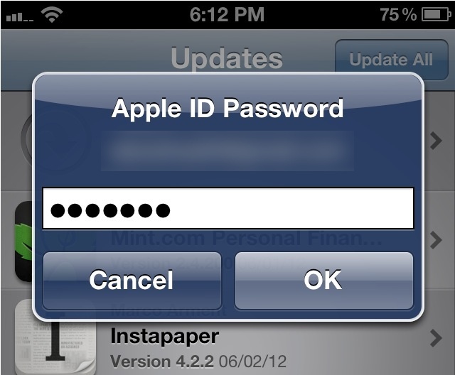 在iOS 6中，下载免费应用或升级应用时不再需要输入密码