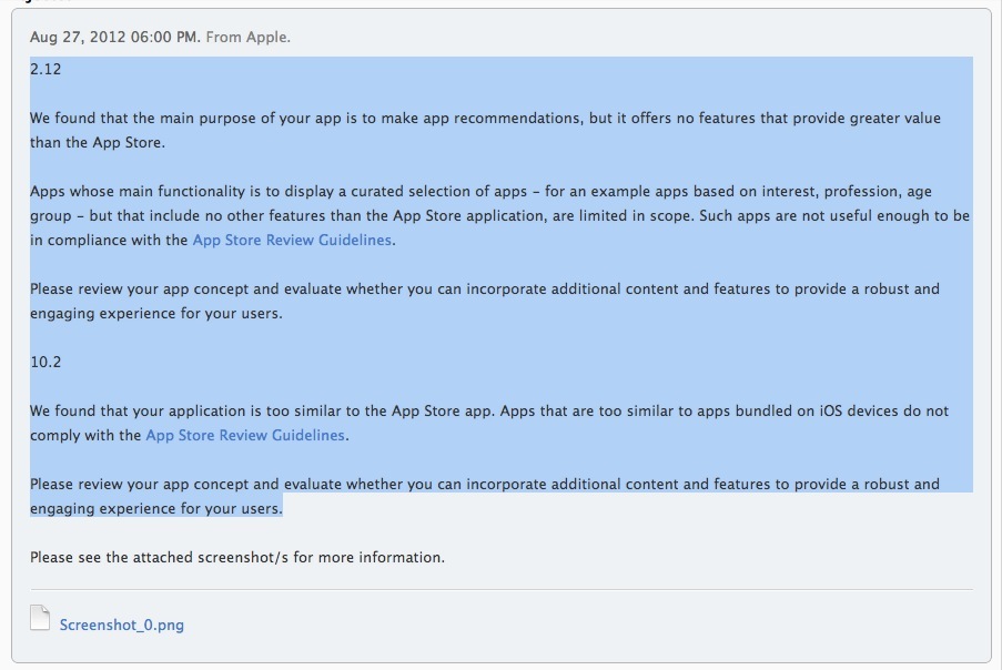 苹果拒绝App推荐类App