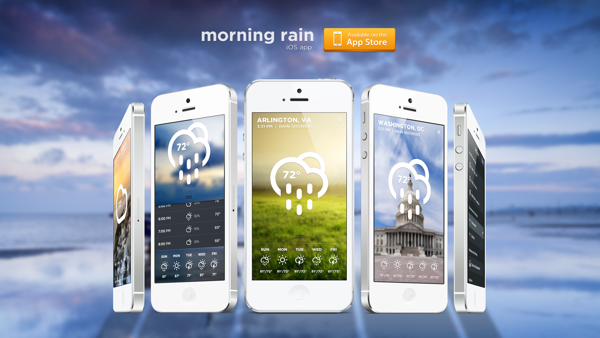 Morning Rain - iPhone 5天气应用界面设计