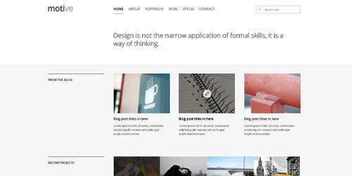 motive minimal homepage layout psd