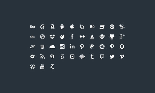 glyphs social icons psd