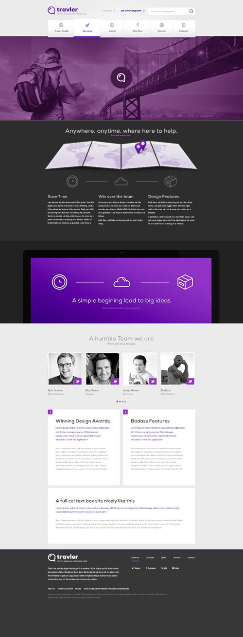 free psd webdesign travler