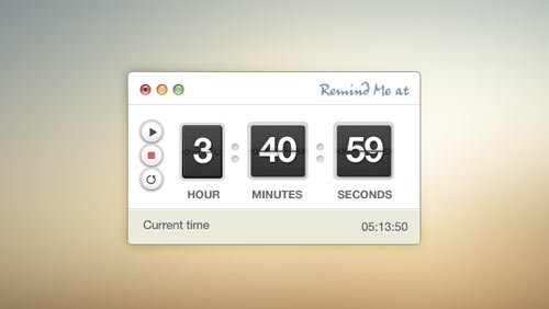 timer stopwatch psd interface