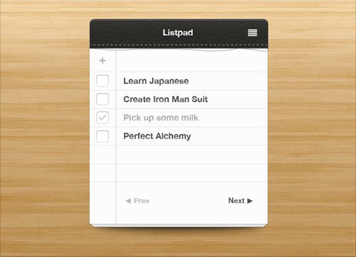 listpad psd