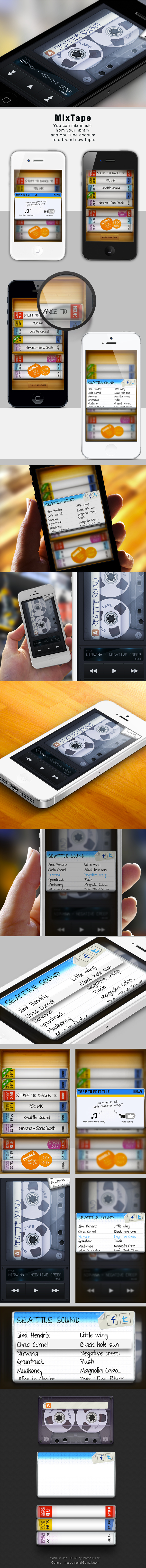 iOS音乐应用MixTape手机界面设计