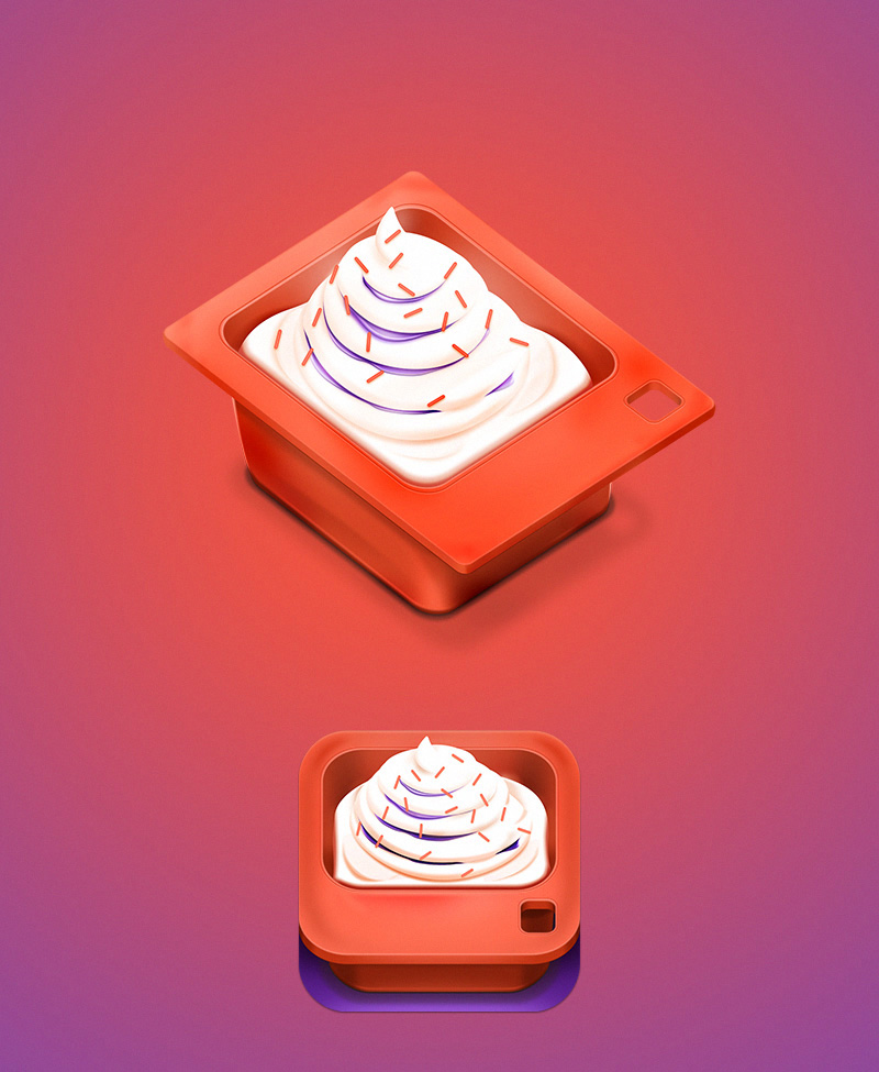 冷饮冰激凌图标UI设计