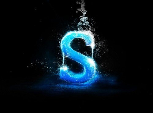 water text flatten 500x371 Create Awesome Splashing Water Text Effect in Photoshop