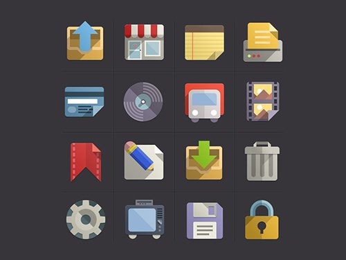 Flat Design Icons Set Vol3