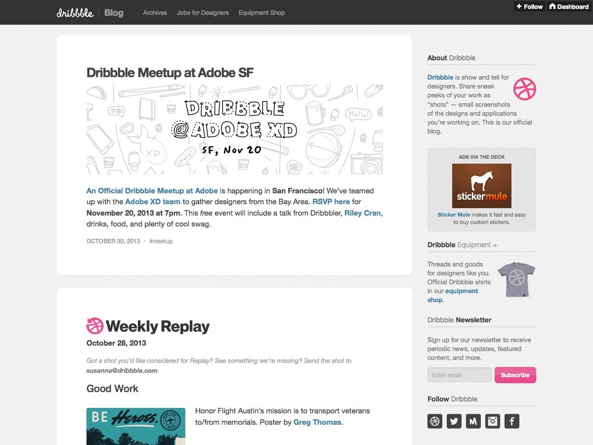 dribbble blog