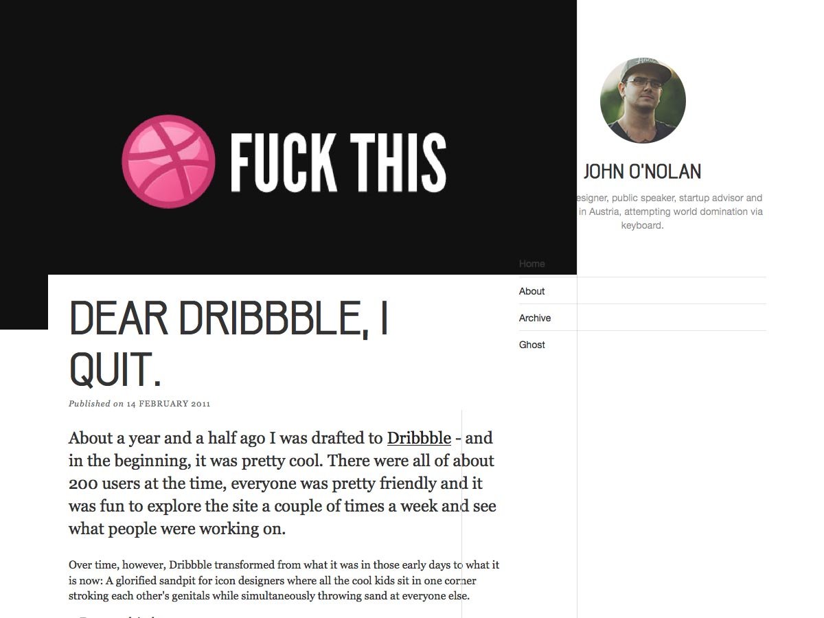 dear dribbble