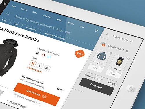 ipad ios app interface shopping cart ui设计