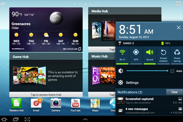 galaxy tab notification