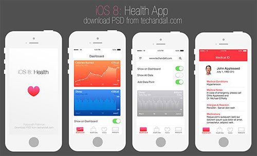 techandall_ios8_health UI设计 PSD素材