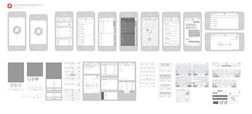 iPhone_Wireframing_Template UI设计 PSD素材