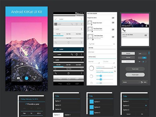 android_kitkat_ui_kit UI设计 PSD素材