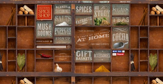 Spice shop homepage