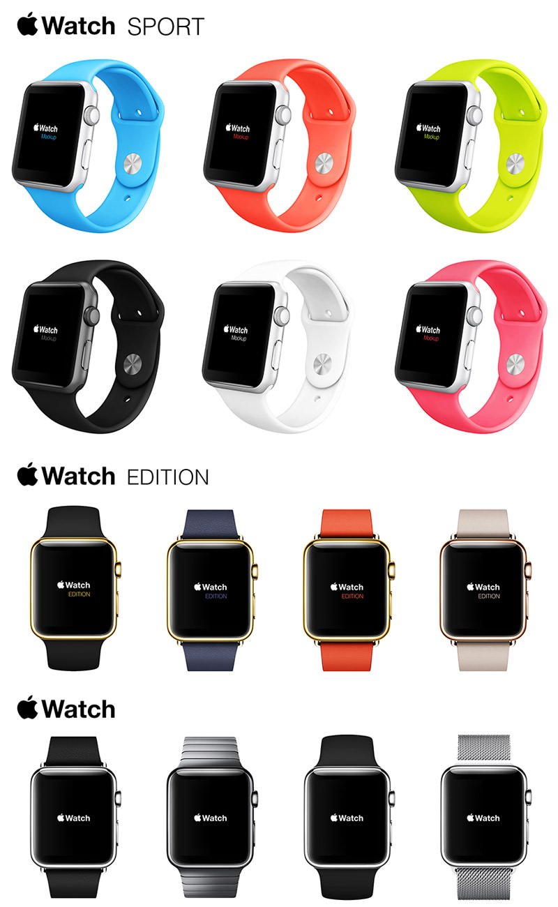 精品App Watch模板+UI组件免费下载Apple Watch Free Mockups Kit