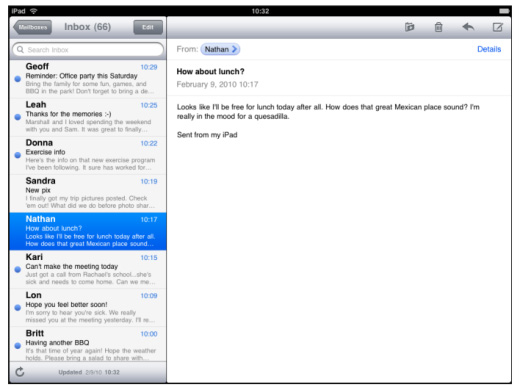 iPad 版 Mail 