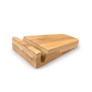 iPad/iPhone梯形底座 床头懒人手机支架 竹木