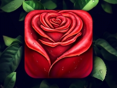 一朵玫瑰花应用图标