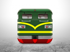 东风绿皮火车头图标设计