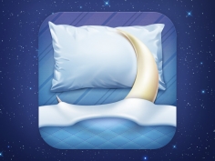 睡觉的月亮图标设计