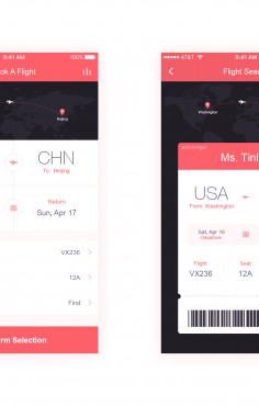航班机票扁平化应用界面设计